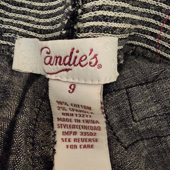 Candie’s Chambray Shorts Sz 9 – Smocked Waist, Front Tie Pockets - Picture 8 of 9